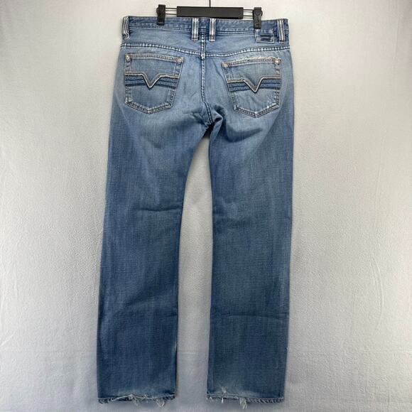 Diesel jeans mens 33 Fits 35x32 Blue Straight Whisker Viker Vintage y2k Whisker - Picture 8 of 15